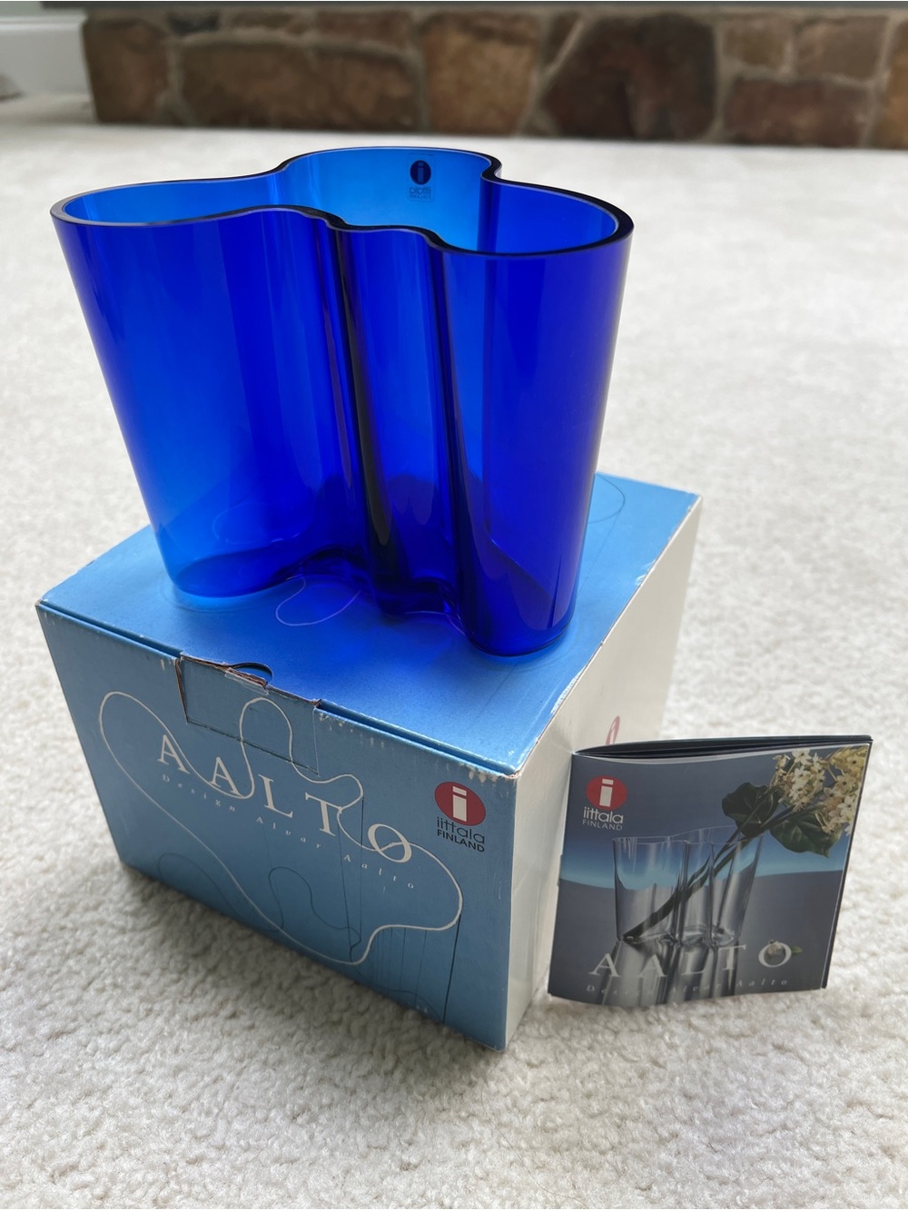 Vintage Iittala Aalto Limited Edition Cobalt Glass Vase - No 1029/1998 (NIB)